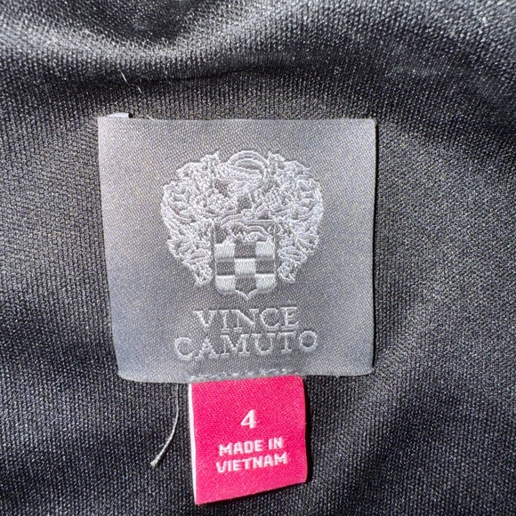 Vince Camuto size 4 Geometric Patterned Dress. Velour w stretch. Dark blue. - Picture 8 of 8